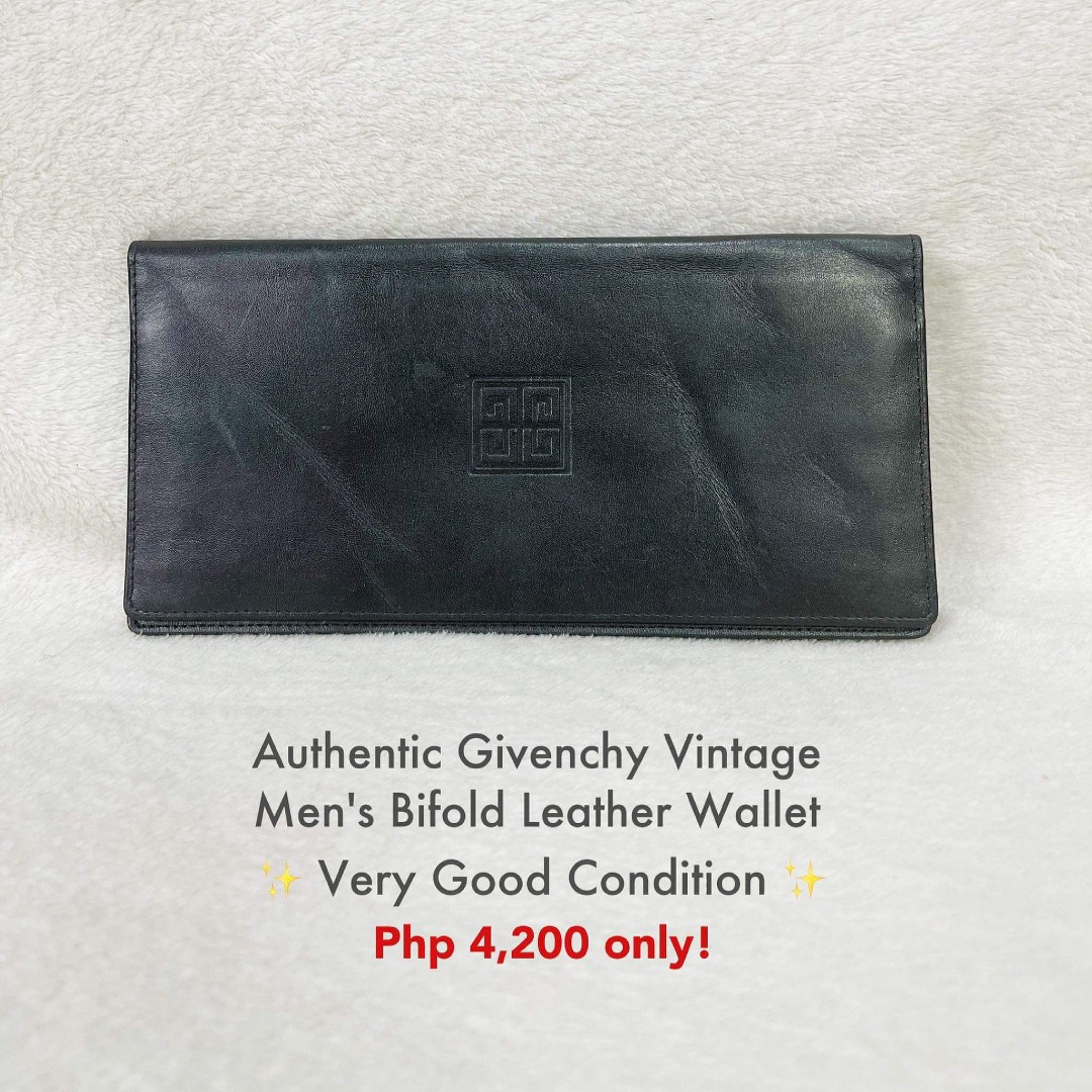 givenchy vintage mens bifold leather wallet, Women's Fashion, Bags & Wallets,  Wallets & Card holders on Carousell