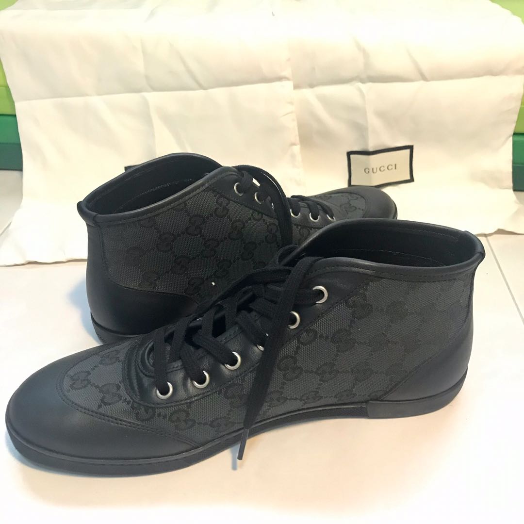 gucci leather and canvas sneaker
