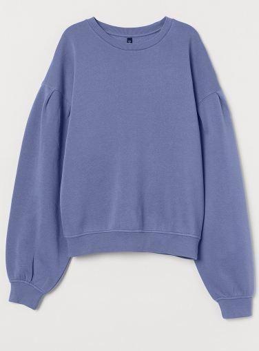 H and m puff on sale sleeve sweatshirt