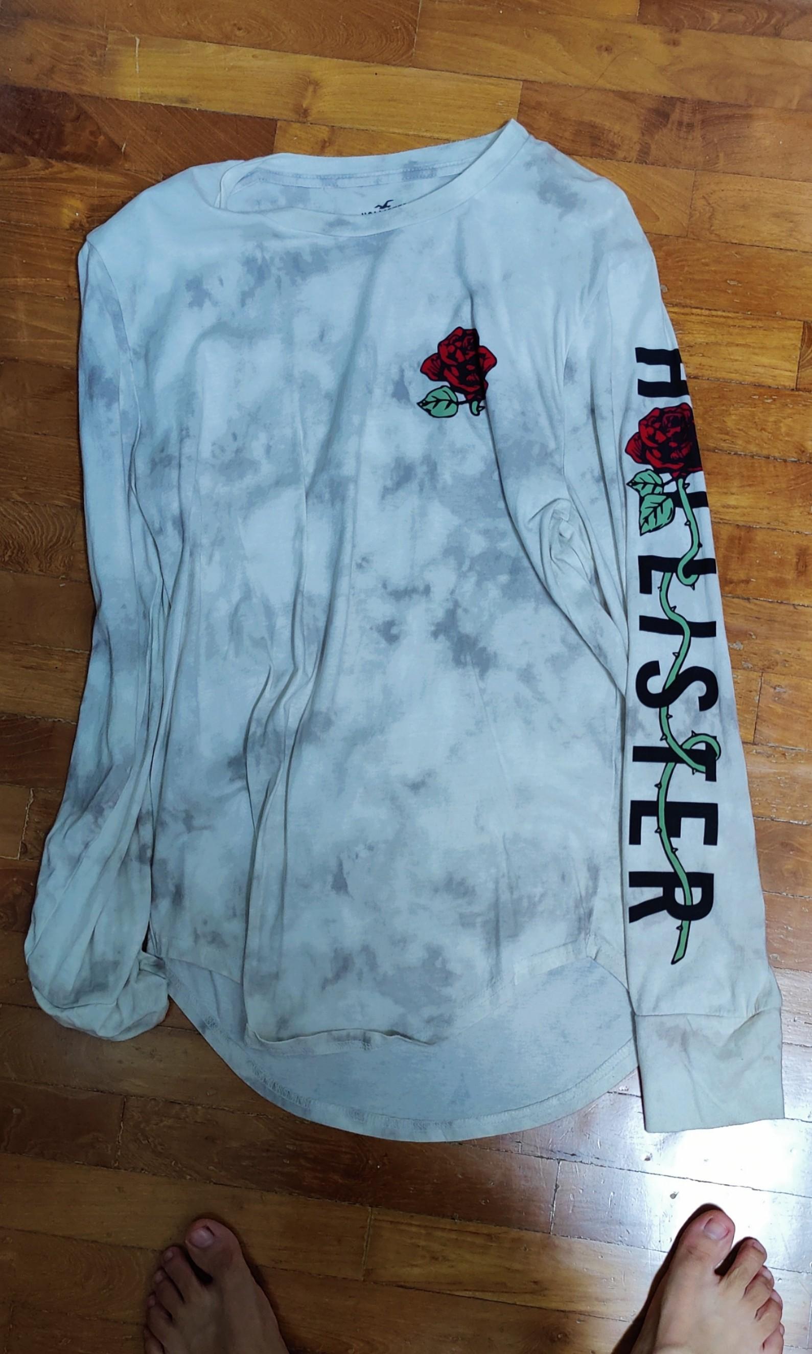 Hollister long shop sleeve rose shirt