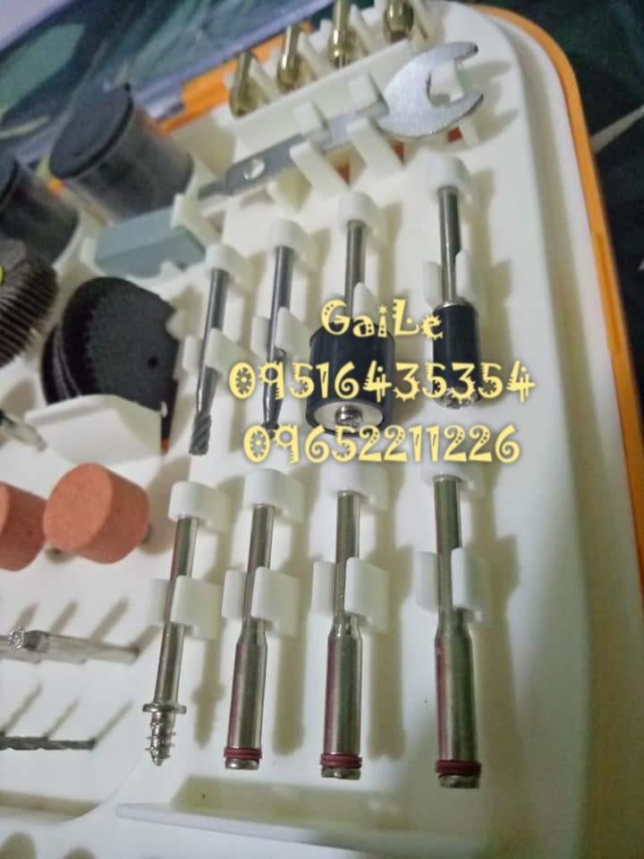 INGCO 250pcs. Accessories for Mini Die Grinder (Category: Construction Tools & Equipment) located in Caloocan City. Submitted by abieghail (Listing ID 1079175742, Image 3). Description: INGCO 250pcs. Accessories for Mini Drill Set - AKMG2501 Price : ₱1,650 SPECIFICATIONS: ►76pcs Cutting disk ►60pcs Sanding paper ►1pcs Rubber grinding wheel ►10pcs Grinding wheel with shank ►4pcs Rubber polishing wheel ►5pcs Felt wheels ►1pcs Felt wheel point ►1pcs
