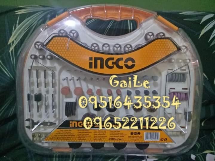 INGCO 250pcs. Accessories for Mini Die Grinder (Category: Construction Tools & Equipment) located in Caloocan City. Submitted by abieghail (Listing ID 1079175742, Image 2). Description: INGCO 250pcs. Accessories for Mini Drill Set - AKMG2501 Price : ₱1,650 SPECIFICATIONS: ►76pcs Cutting disk ►60pcs Sanding paper ►1pcs Rubber grinding wheel ►10pcs Grinding wheel with shank ►4pcs Rubber polishing wheel ►5pcs Felt wheels ►1pcs Felt wheel point ►1pcs