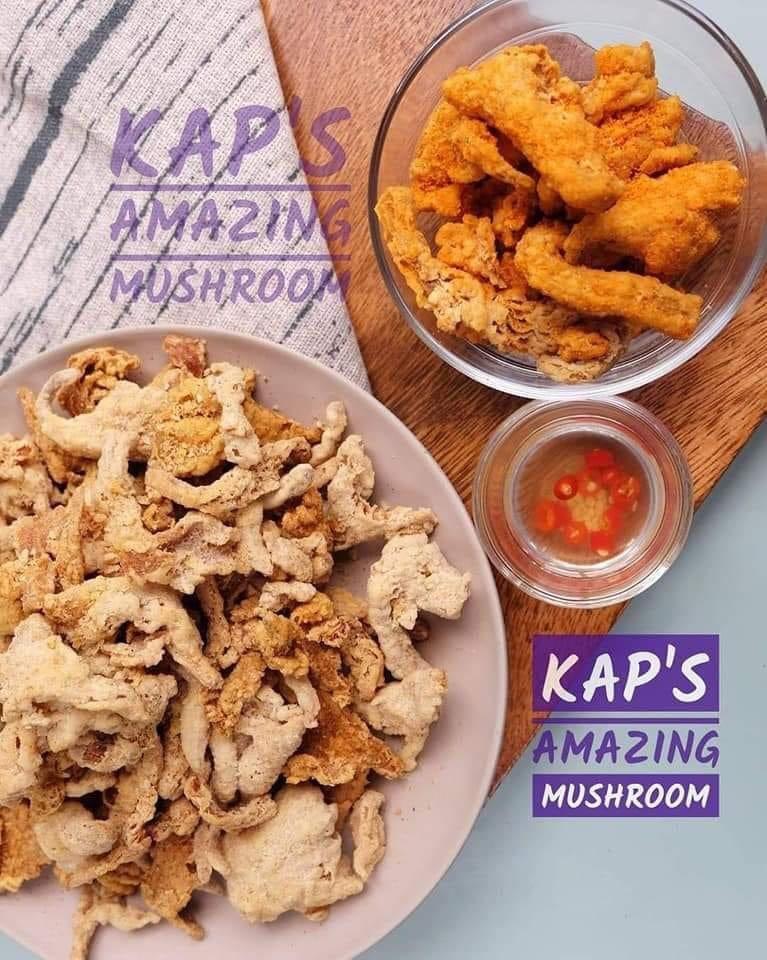 Kap’s Crispy Mushroom (Category: Local Eats) located in Manila. Submitted by drewbuscano (Listing ID 1079190406, Image 2). Description: PRE-ORDER NOW Kap’s Crispy Mushroom 120php for 100g.
