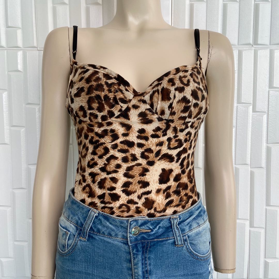 leopard bustier top