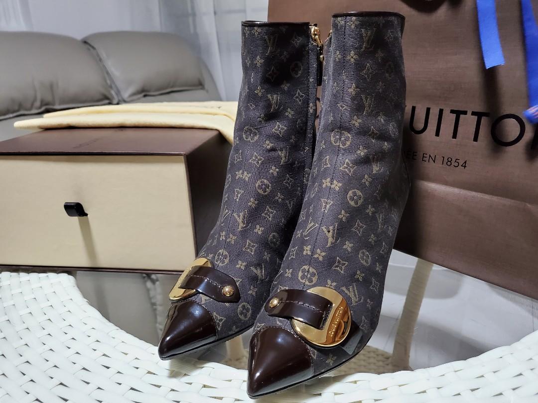 LOUIS VUITTON Boots Size 40 Shoes Enamel Black Used Women LV
