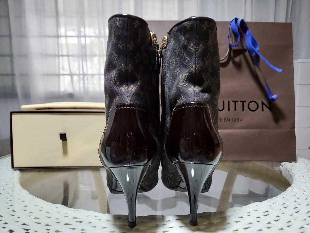 LN Louis vuitton Monogram mini canvas boots, Luxury, Sneakers