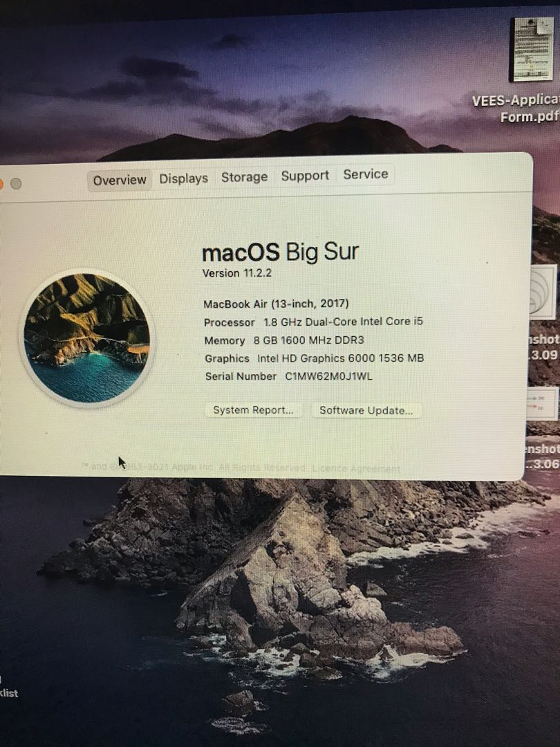 macbook air 2017 processor