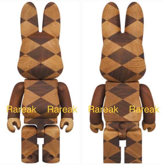 Medicom Bearbrick 2021 Rabbrick Karimoku Wooden Woven Wood 400% Be  