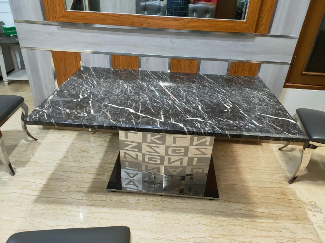 meja makan marmer perabotan rumah di carousell
