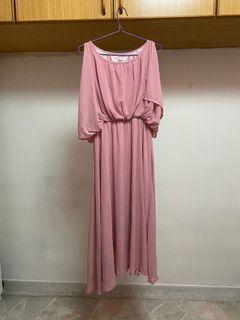 Michaela Long Dress - Free-sized in Rose Pink