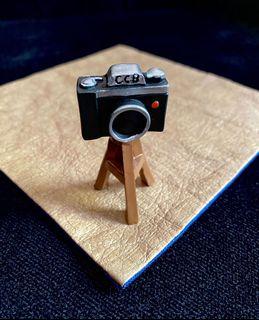 Miniature Vintage Camera with Tripod Deco Display
