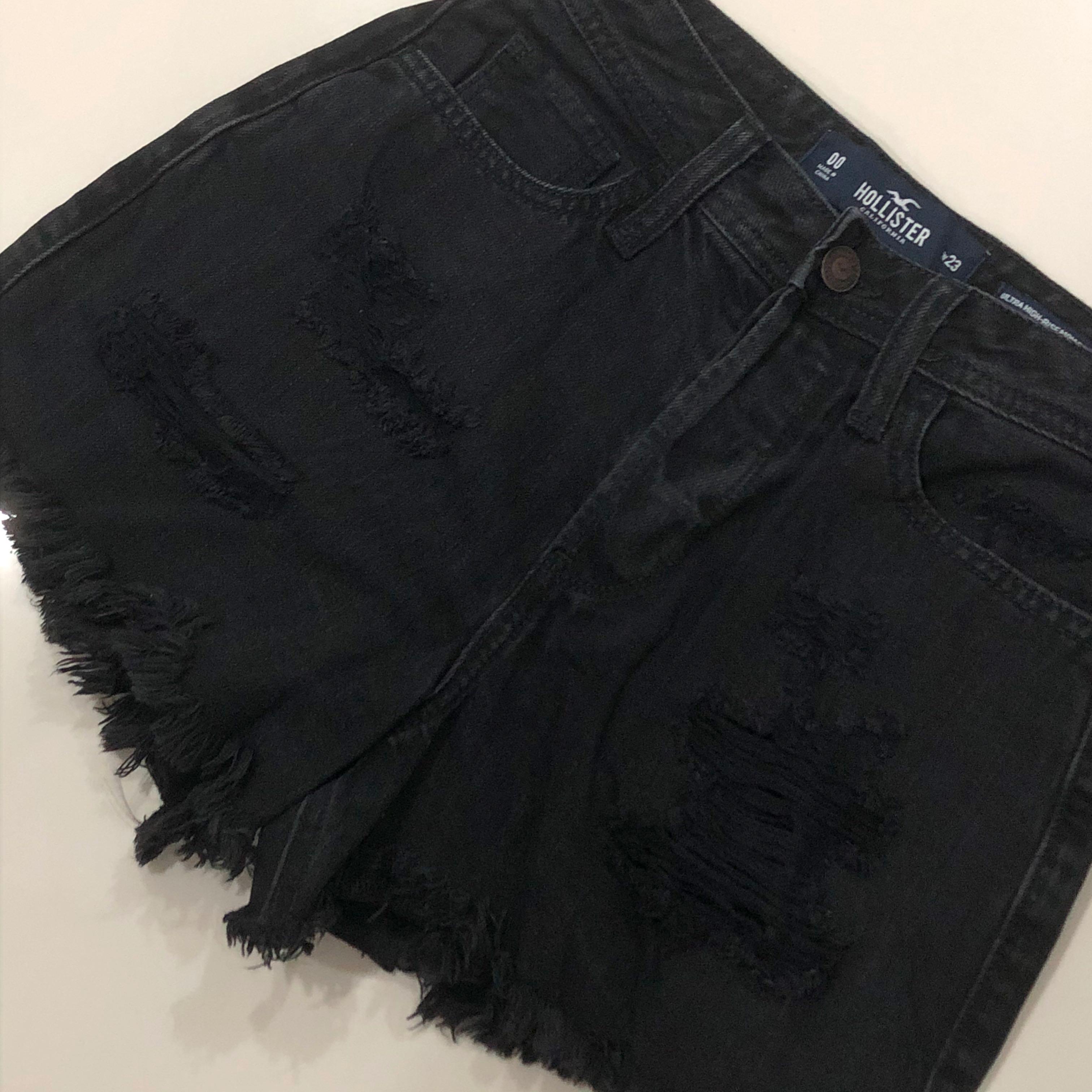 New Hollister Ultra High Rise Mom Short 3 inch Black 00 23