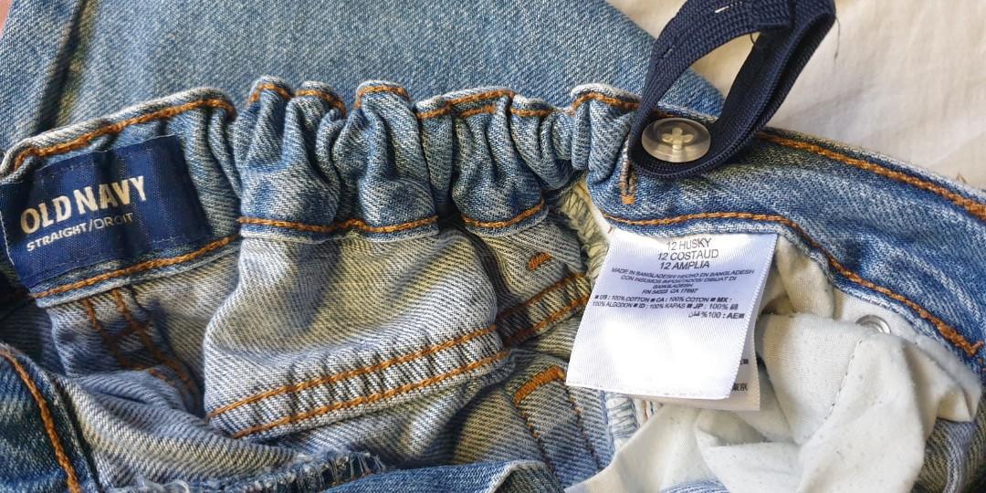 Old Navy100 cotton 12 Husky Jeans adjustable waist Babies Kids