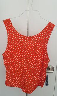 Orange polka dot top