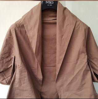 Oversized Linen Outer in Camel Creme