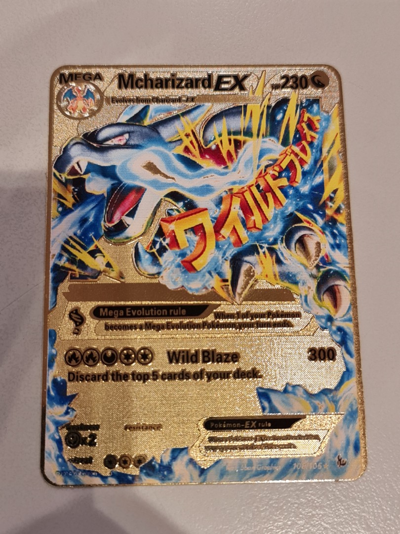 Custom Gold Metal Card Charizard Evolution GX Card