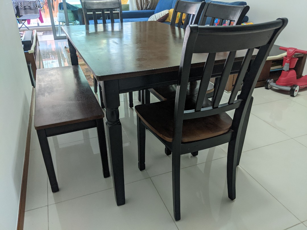 Preloved 6 Seater Dining Table Set (Ashley Furniture), Furniture