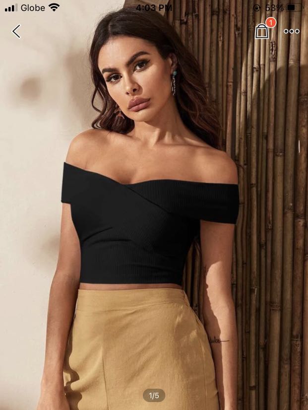 Shein off shoulder top, Women's Fashion 