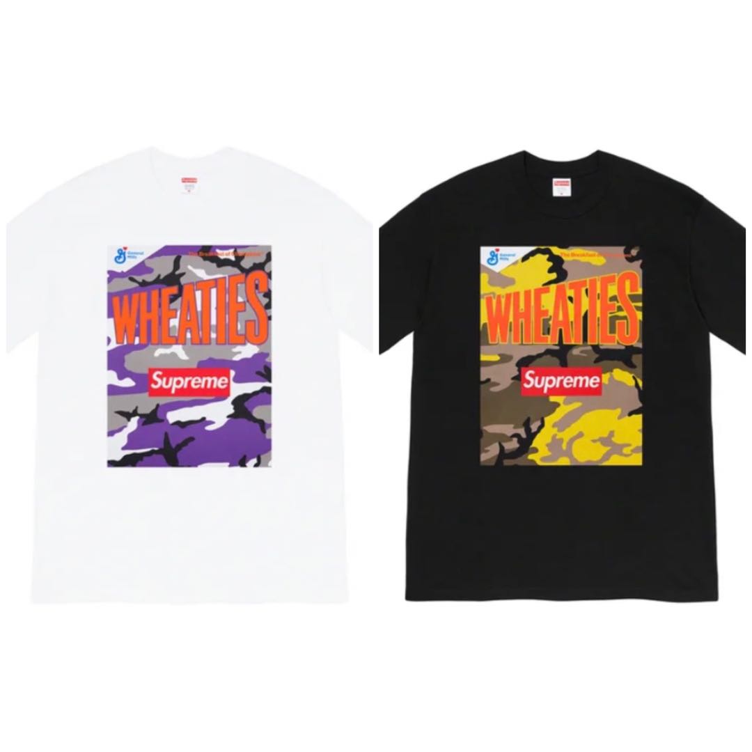 supreme wheaties tee black