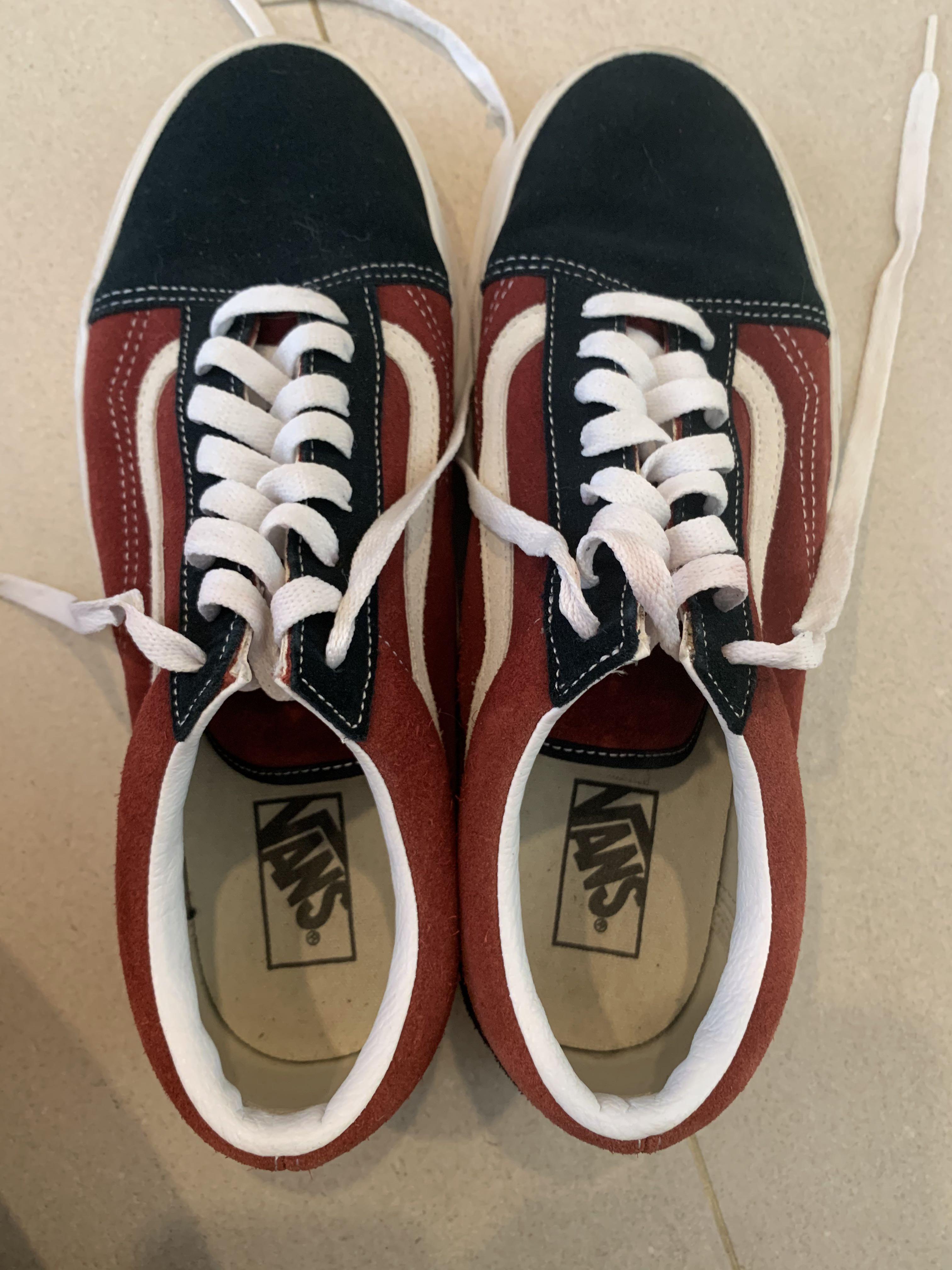 Maroon and blue vans on sale