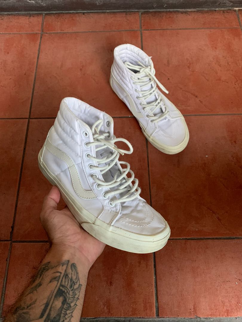 Triple white high top vans online