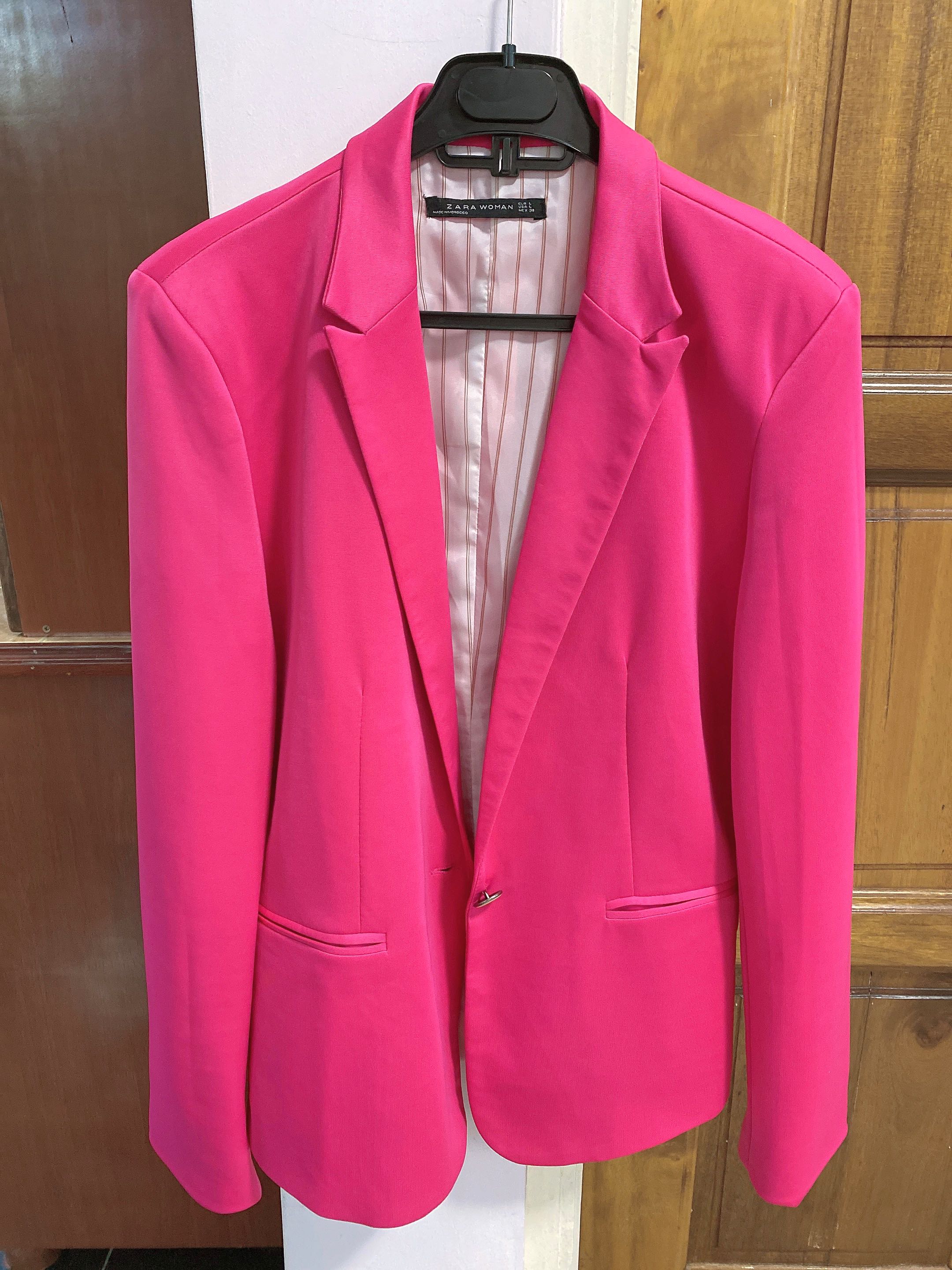 Zara Blazer hot pink casual formal Women s Fashion Coats