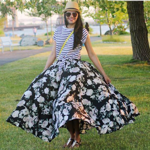 mix nouveau floral maxi skirt