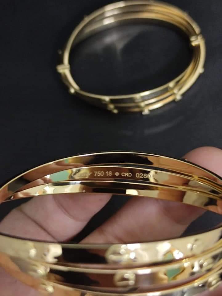 18K Saudi Gold Triple Cartier Bangle Cliptype Women s Fashion Jewelry Organizers Bracelets on Carousell