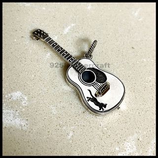 銀革手作 日本 good vibrations 925 純銀 立體 貓咪 結他 吊墜64228787878019110