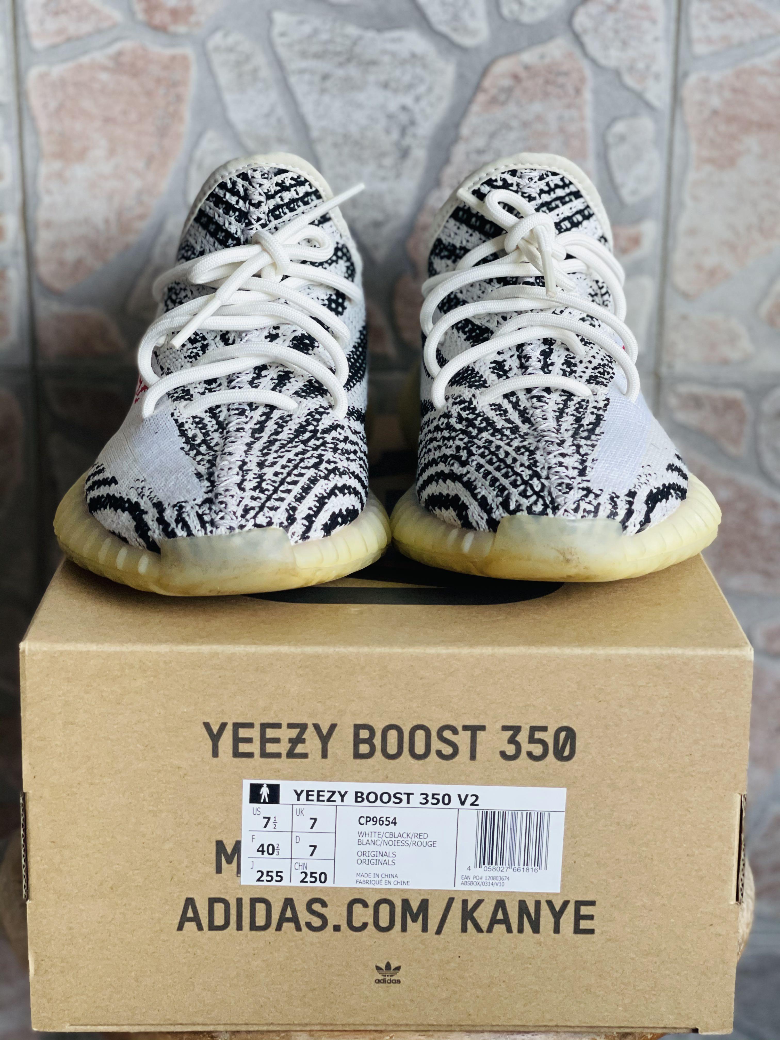 Adidas Yeezy Boost 350 Zebra Men s Fashion Footwear Sneakers on Carousell