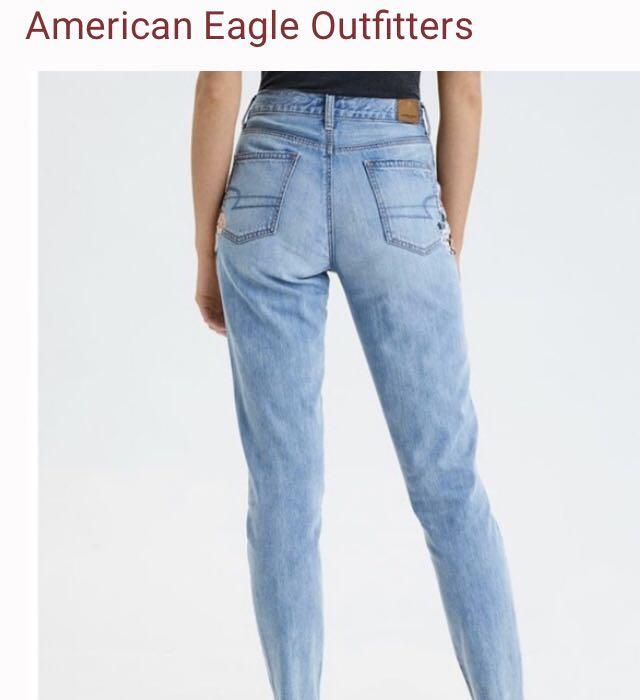American eagle embroidered mom jeans outlet