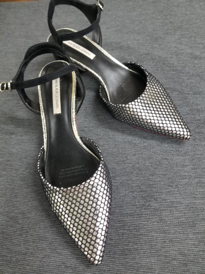 Anni black leopard shoes Clearance