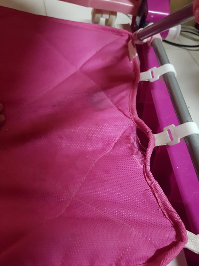 Apruva 3 in 1 Walker (Category: Infant Playtime) located in Caloocan City. Submitted by _nayeonyny (Listing ID 1084712572, Image 2). Description: Apruva WG-50R 2 in 1 Convertible Pink Walker for Baby with Rocker used by my niece Mall Price: 3499 php 3 in 1 - walker, eating chair with music, rocker. flaws: please check 2nd image tas yung paint sa wheel nagffade na. with box.