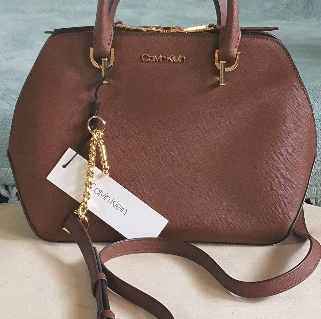 Calvin Klein Hayden Saffiano Satchel Two Way Bag or Crossbody Bag