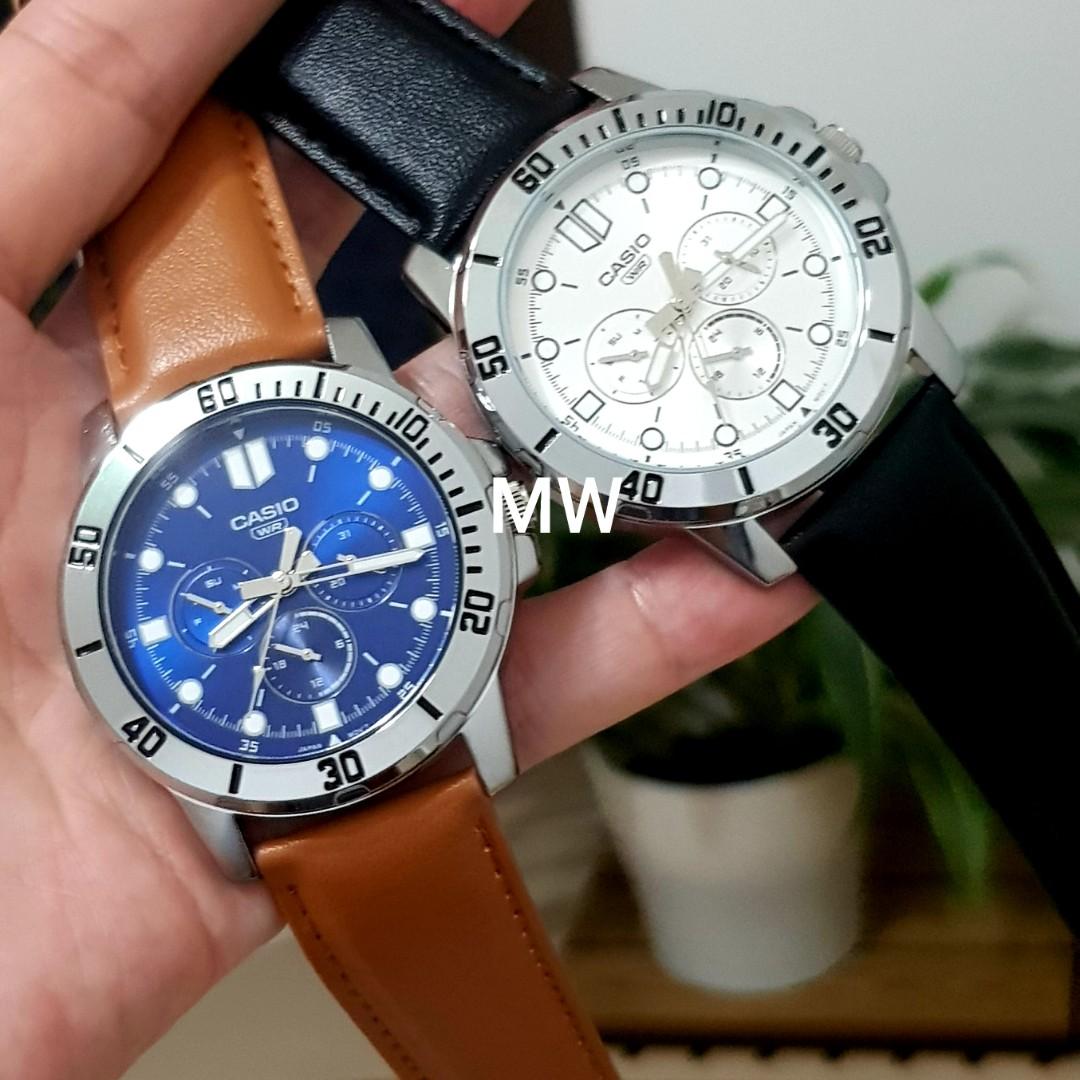 Casio men s leather watch Men s Fashion Watches Accessories