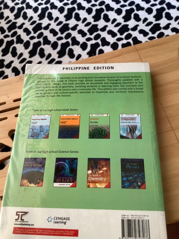 Geometry (Category: Textbooks) located in Pasig City. Submitted by 1220_official (Listing ID 1084721989, Image 3). Description: Never been used. Has a little rust since its been stocked in the same place for a year. .