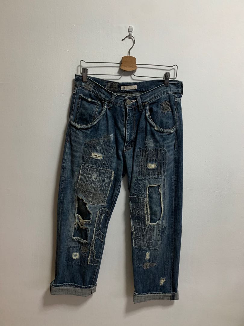 WORKS SASHIKO BORO PATCHWORK JEANS 
