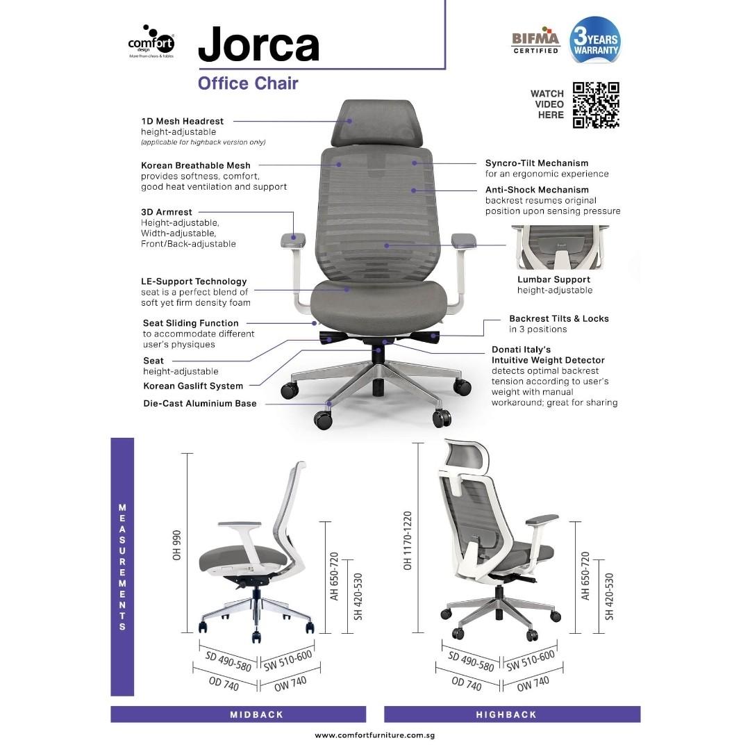 Comfort Design Jorca Highback Office Chair Furniture Home