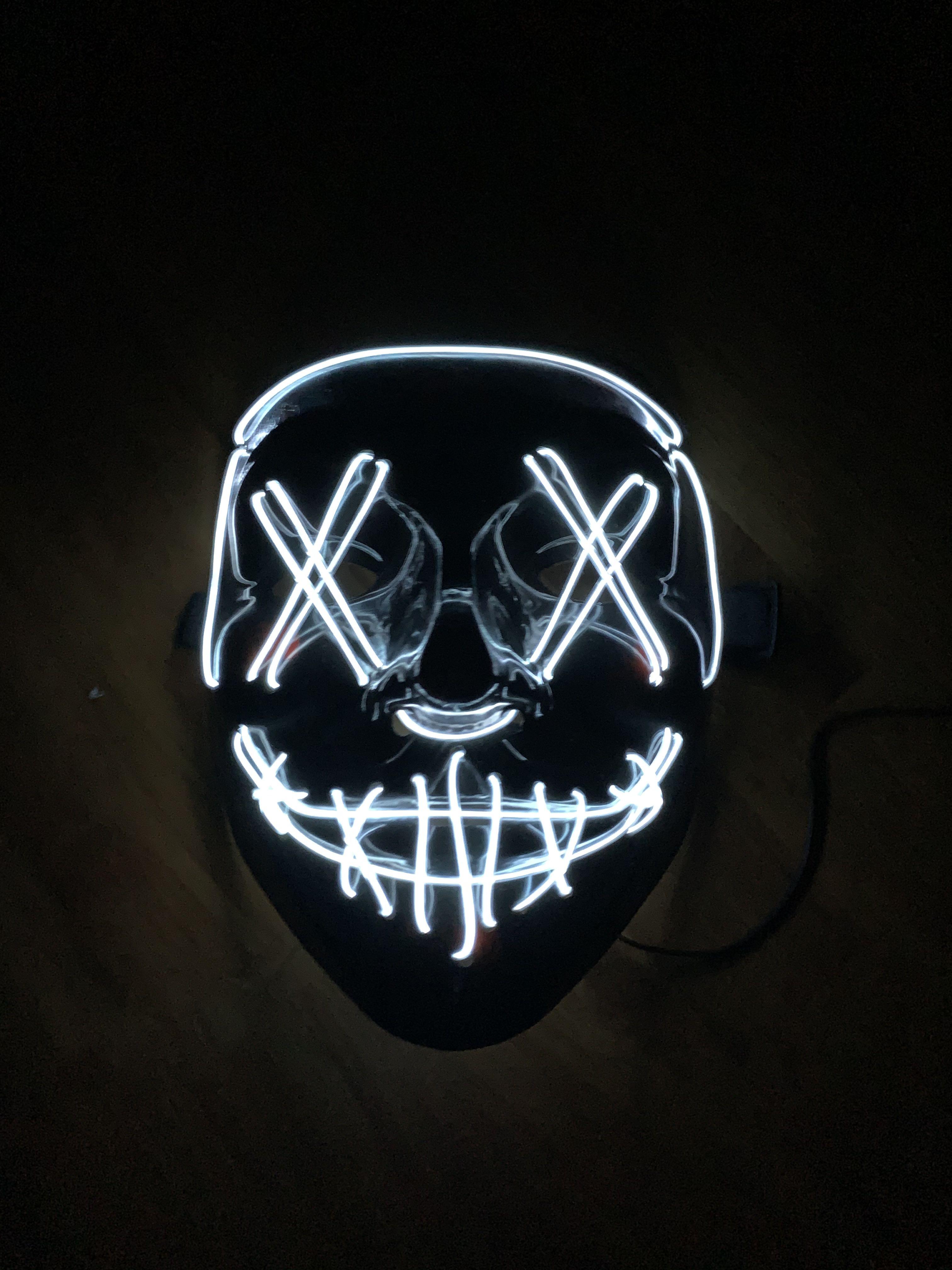 Neon LED Light Up Purge Mask (No COD) Red