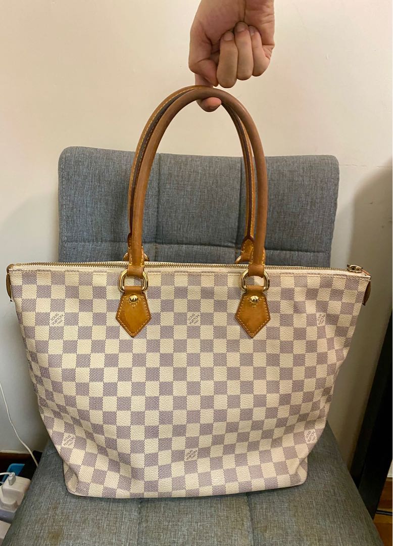 LV Damier Azur Saleya MM bag Louis Vuitton, 名牌, 手袋及銀包- Carousell