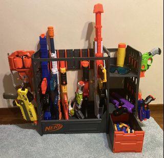 Nerf Gun Collection w/rack