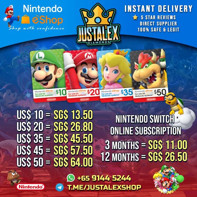 Nintendo switch gift card 5 deals