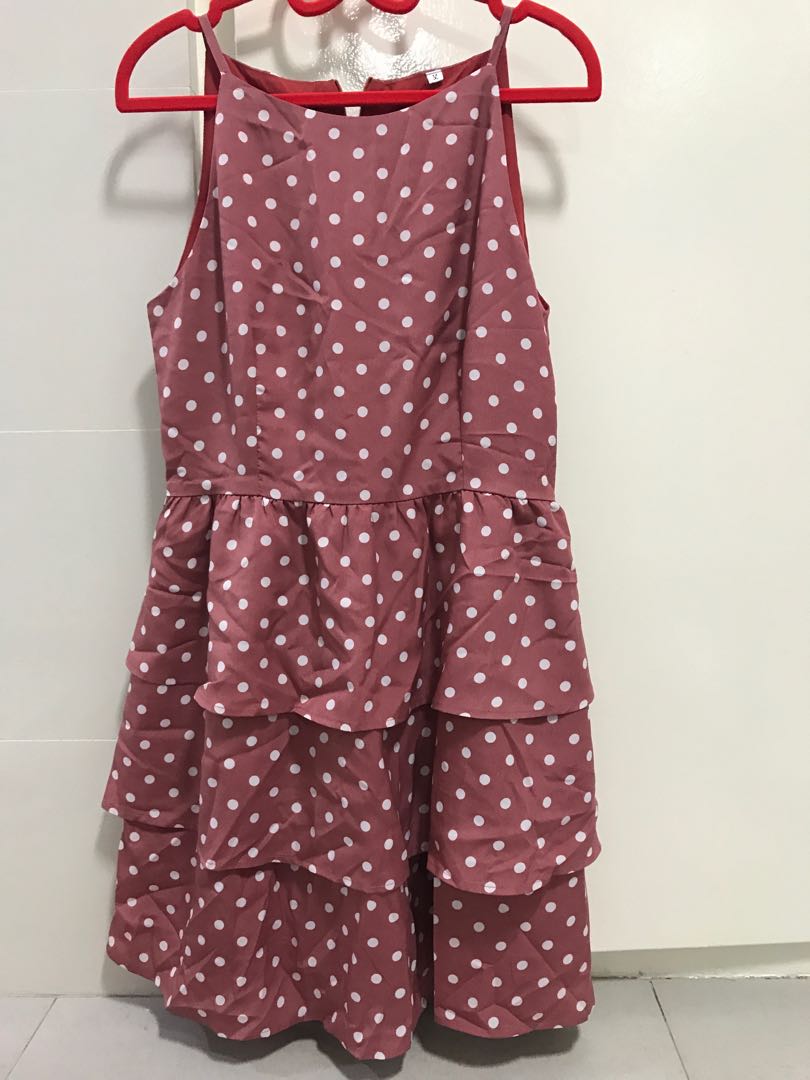 Pink Polka Dot Cupcake Dress Women S Fashion Clothes Dresses Skirts On Carousell