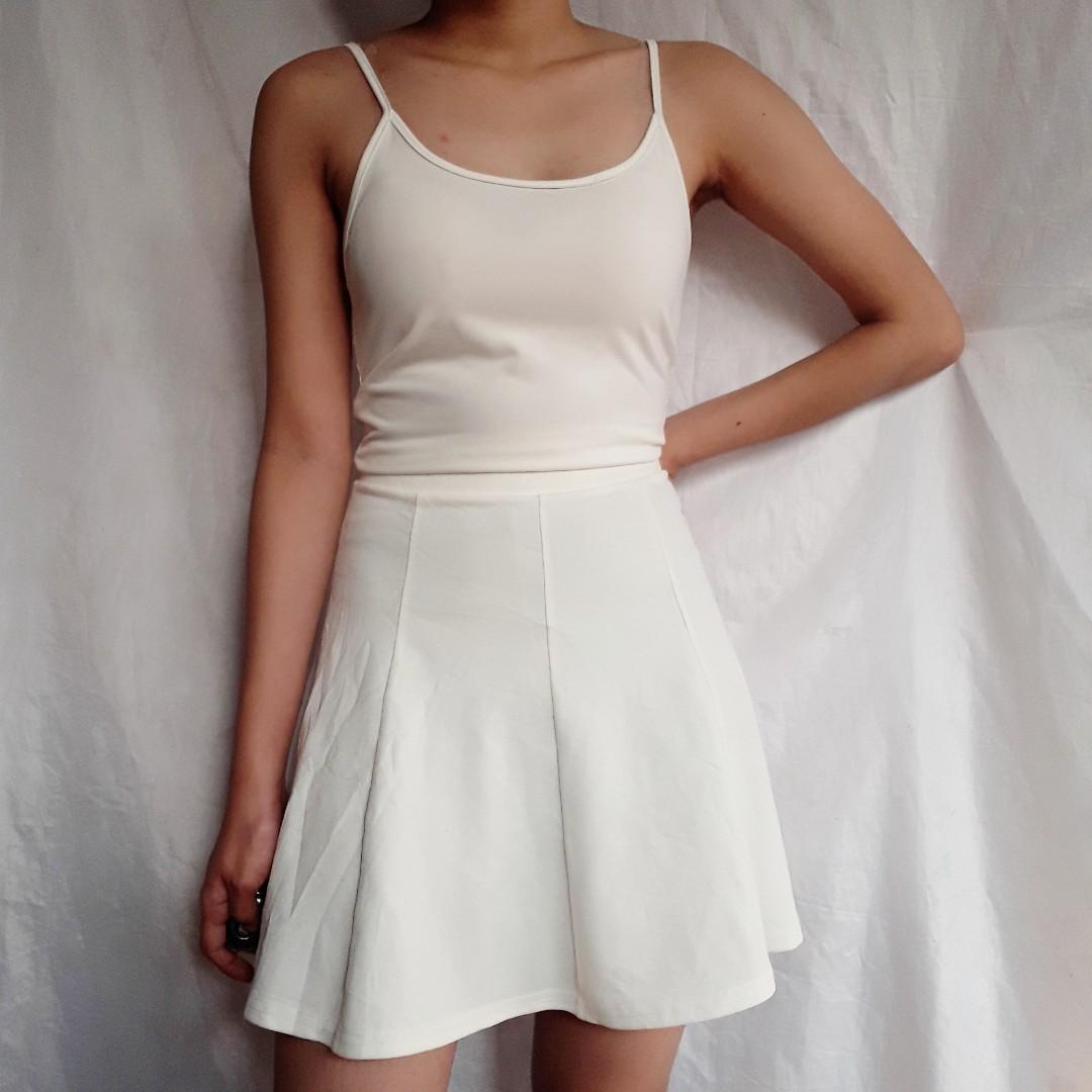 Plain white sale skater skirt