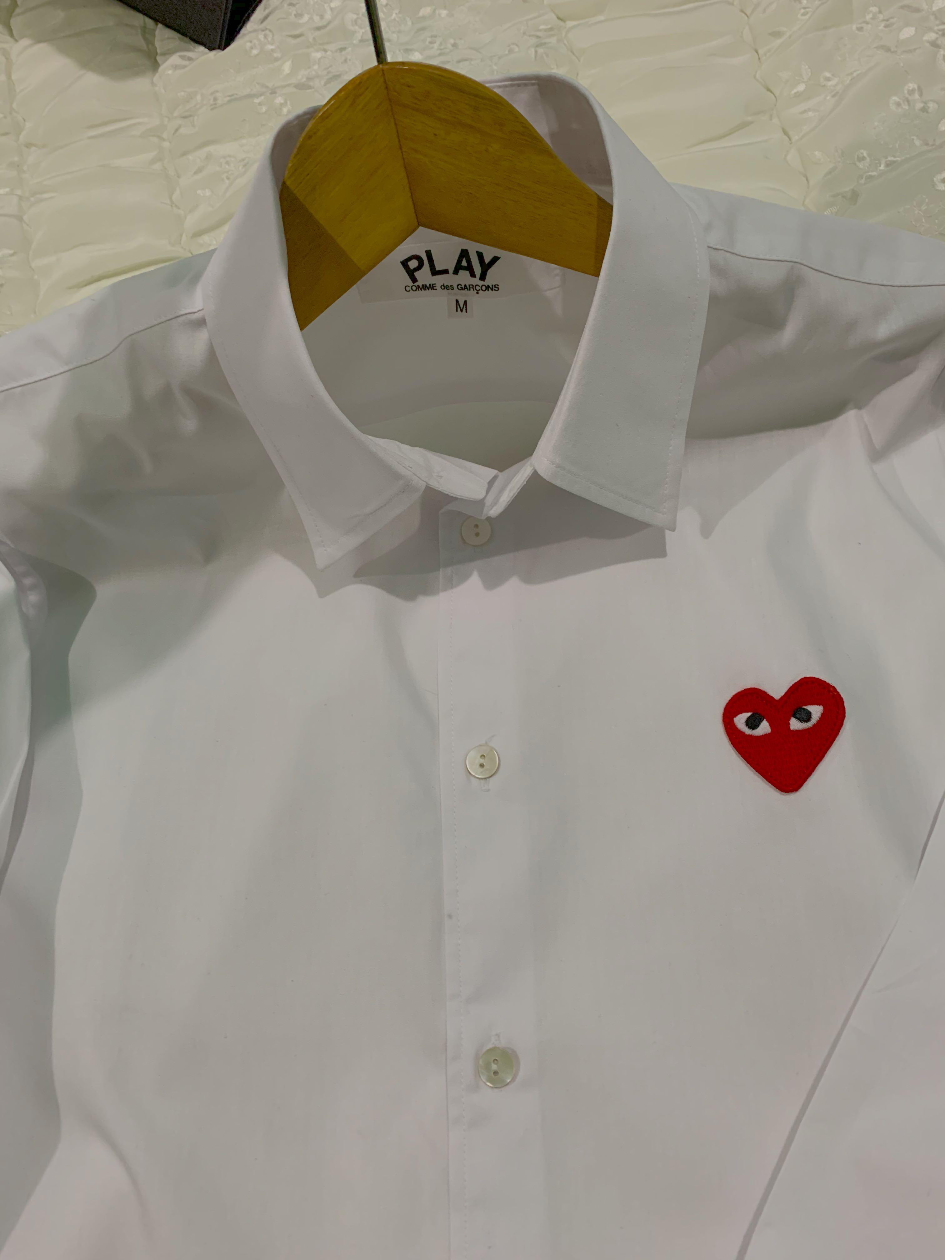 Play CDG polo longsleeve, Men's Fashion 