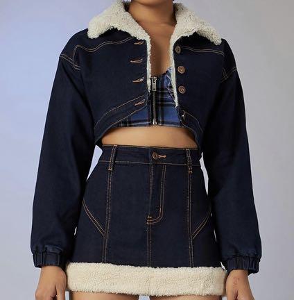 Puffer on sale denim jacket