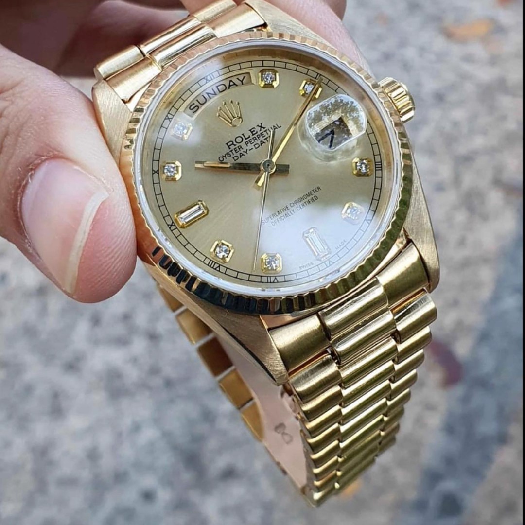 Solid gold presidential rolex Clearance