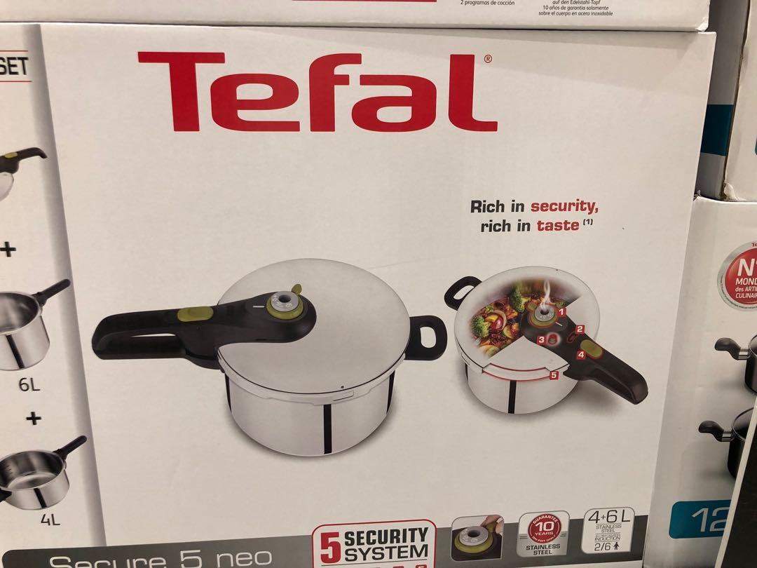 fade Deception porcelain Tefal 4+6L Pressure Cooker Secure 5 Neo System, Furniture & Home Living,  Kitchenware & Tableware, Cookware & Accessories on Carousell