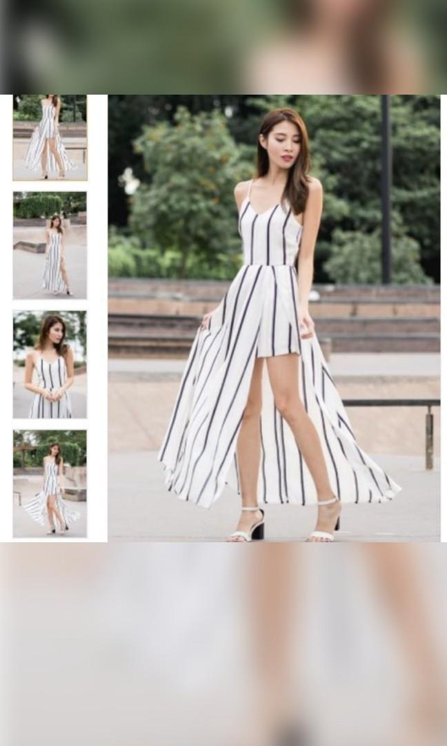 Striped maxi deals romper