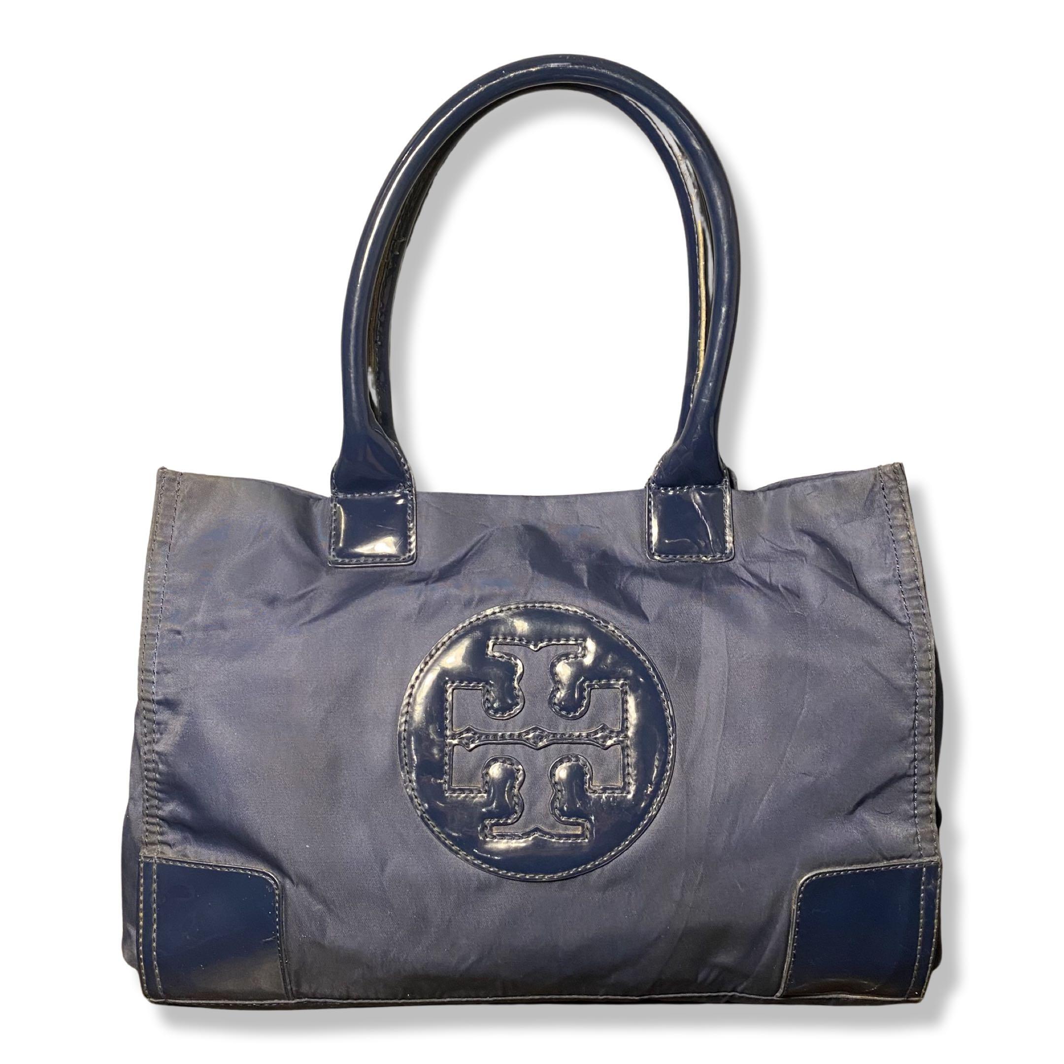 🔥RUSH🔥 TORY BURCH Ella Blue Navy Nylon & Leather Tote Bag, Luxury, Bags &  Wallets on Carousell